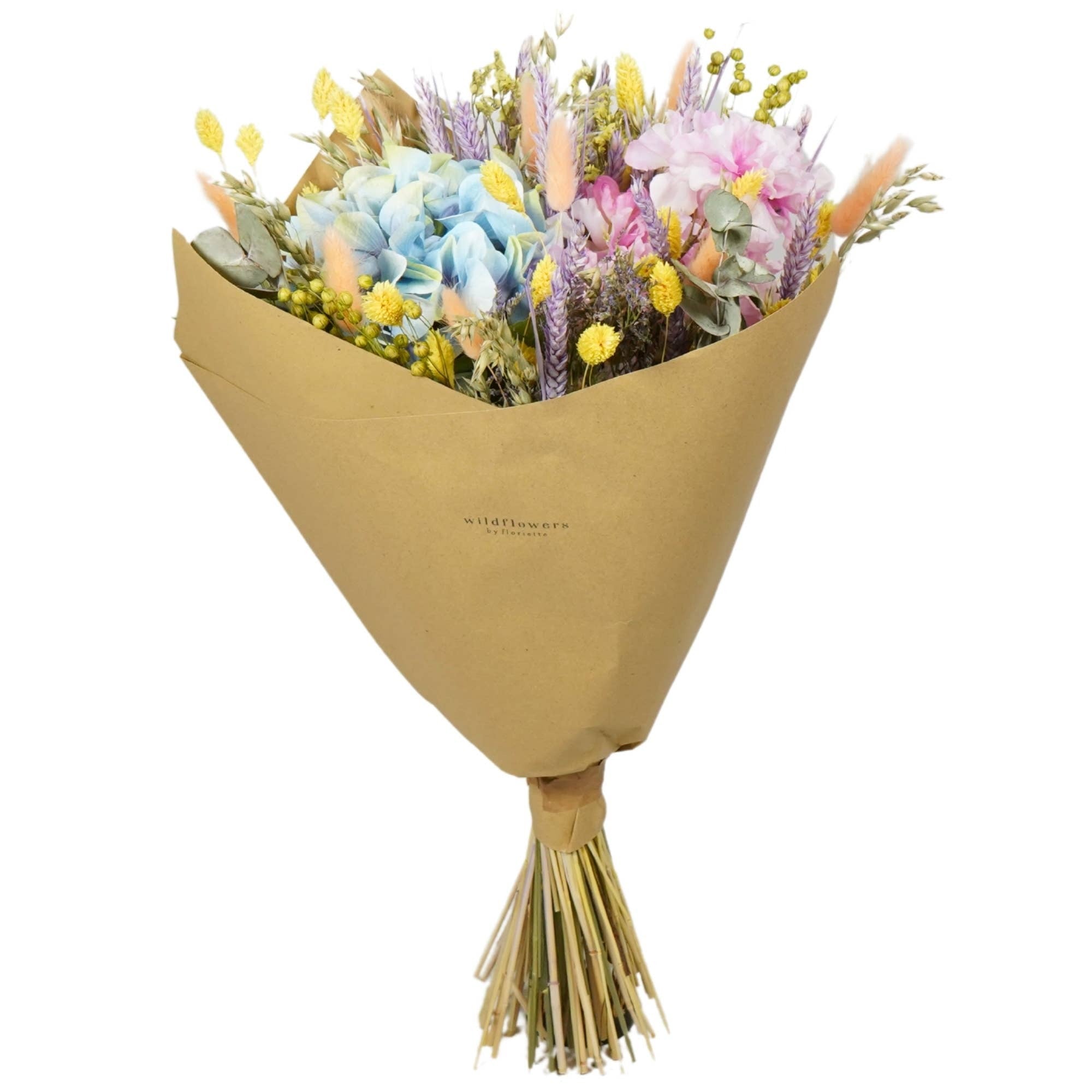 Droog- en zijden bloemen boeket Bonbon