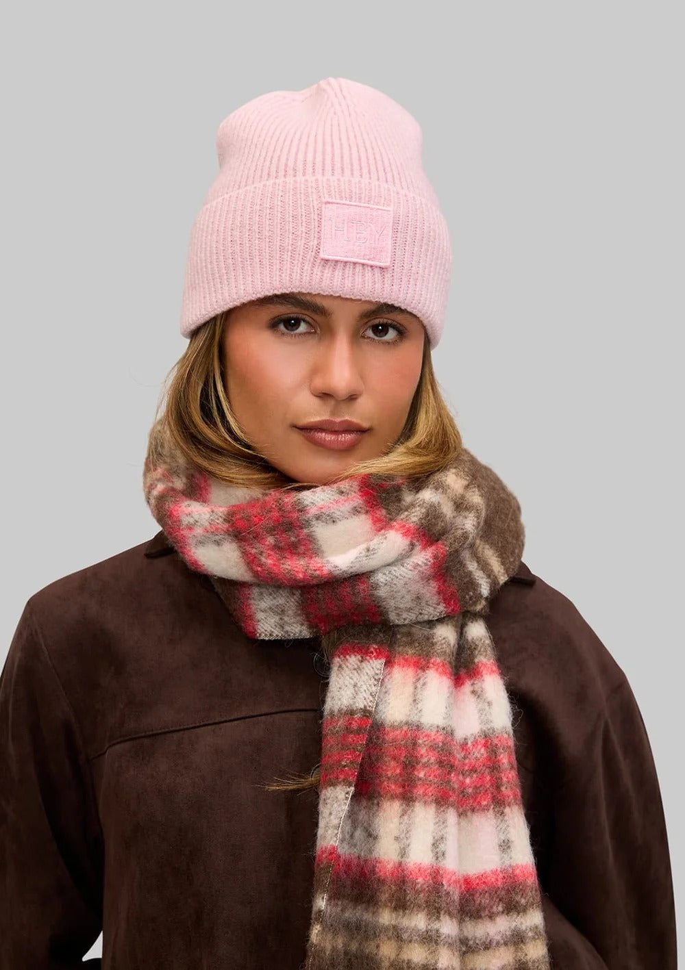 Check Scarf - Coffee
