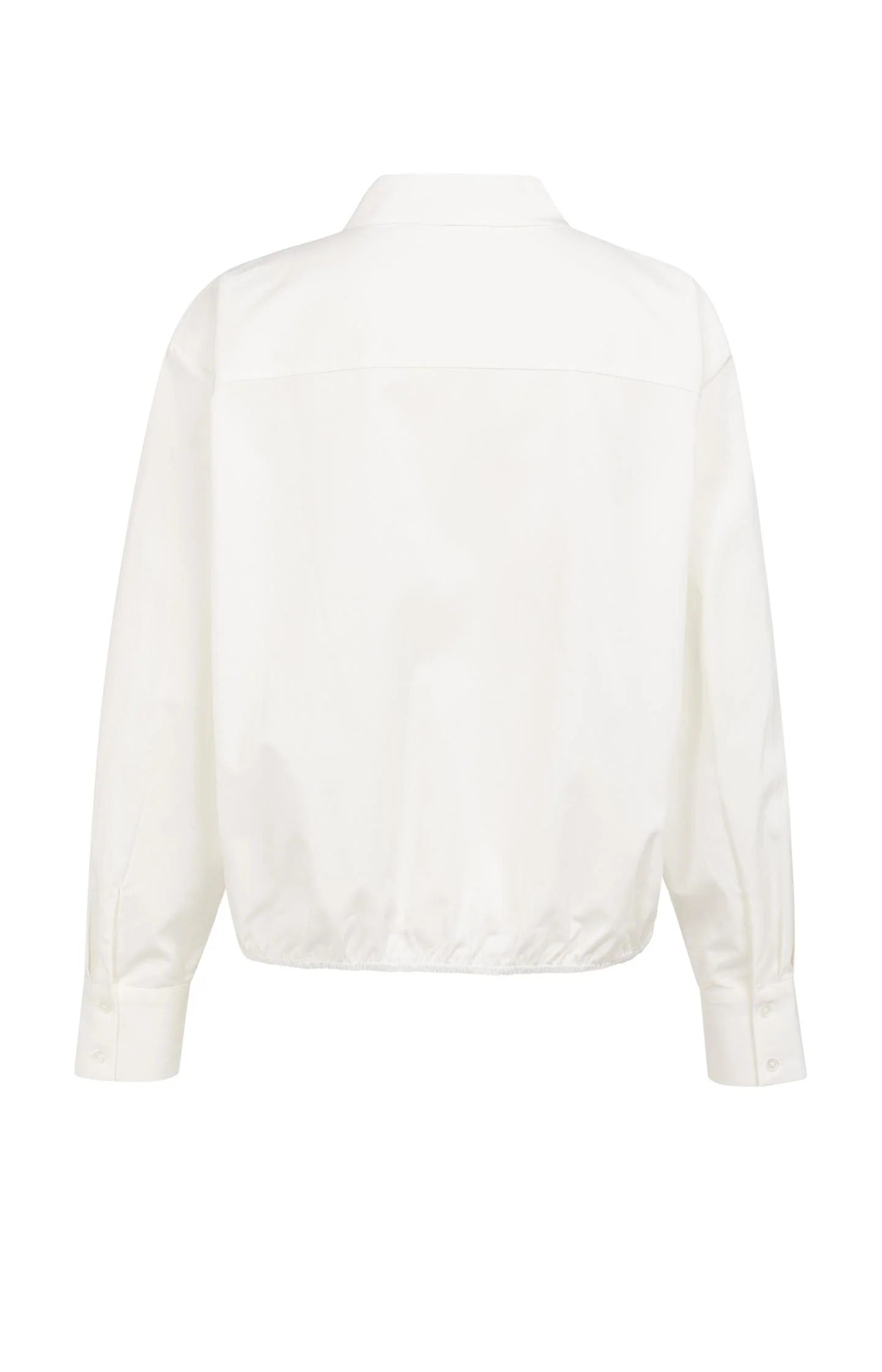Blouse met laagjeslook, knoopdetail en lange mouwen off-white