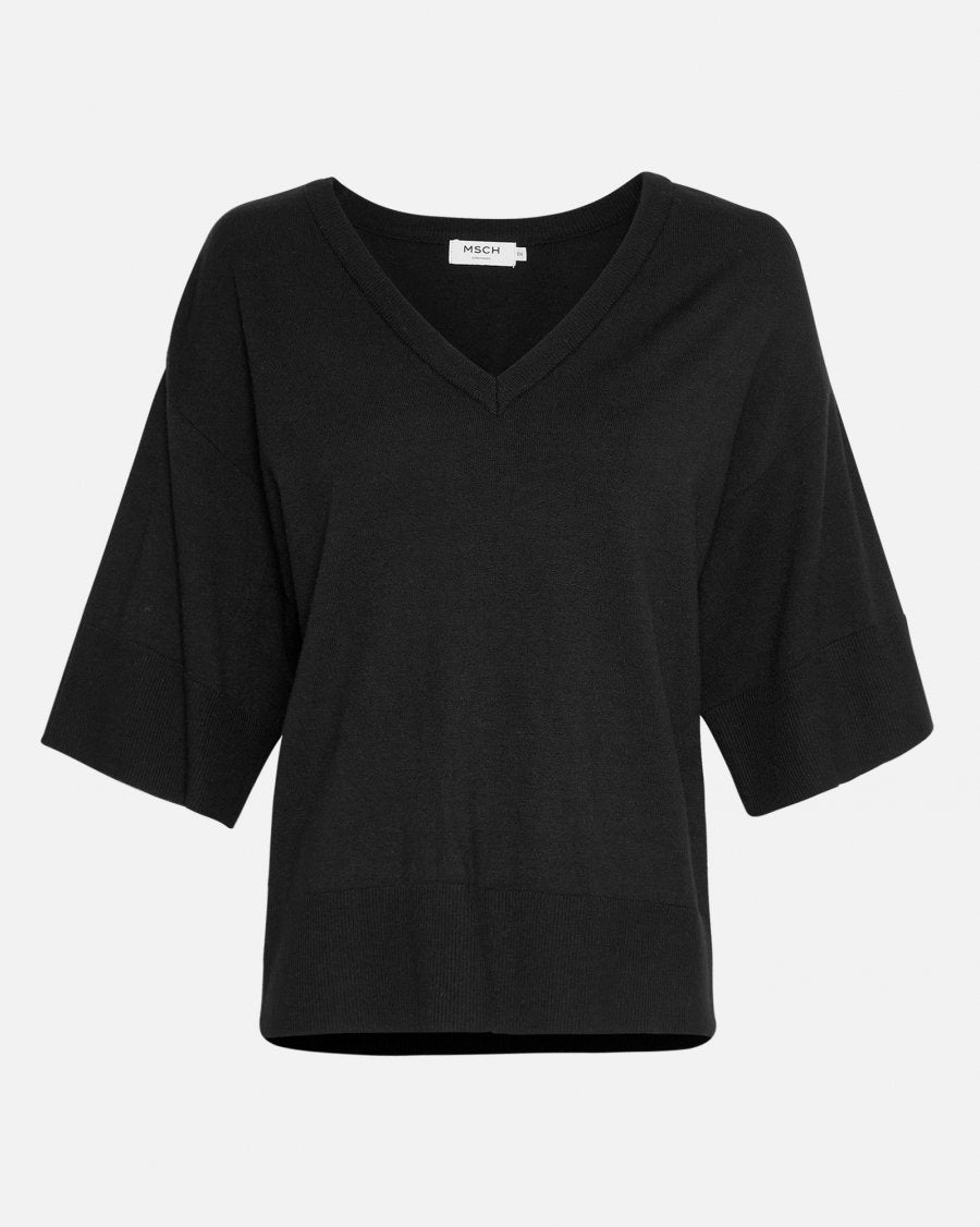 MSCHEslina Rachelle 2/4 V-hals pullover Zwart