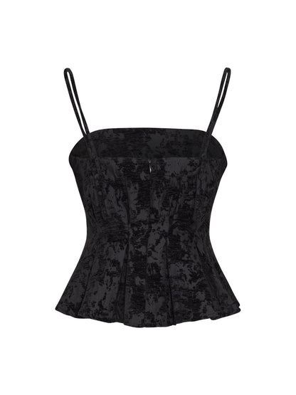 MSCHClaudia Strap Top Black