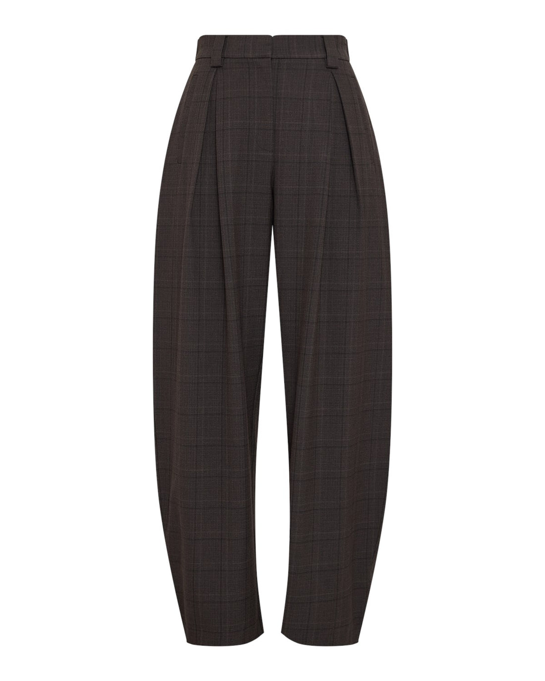 MSCHJohnna HW Barrel Pants CHK Dark Brown Corn