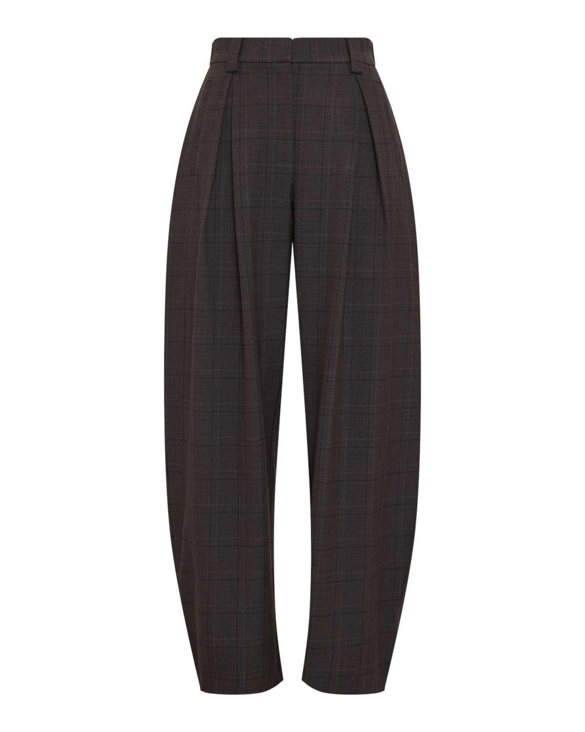 MSCHJohnna HW Barrel Pants CHK Dark Brown Corn