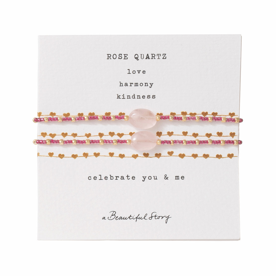 Bracelet Card You & Me Rose Quartz GC